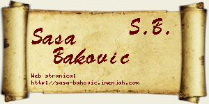 Saša Baković vizit kartica